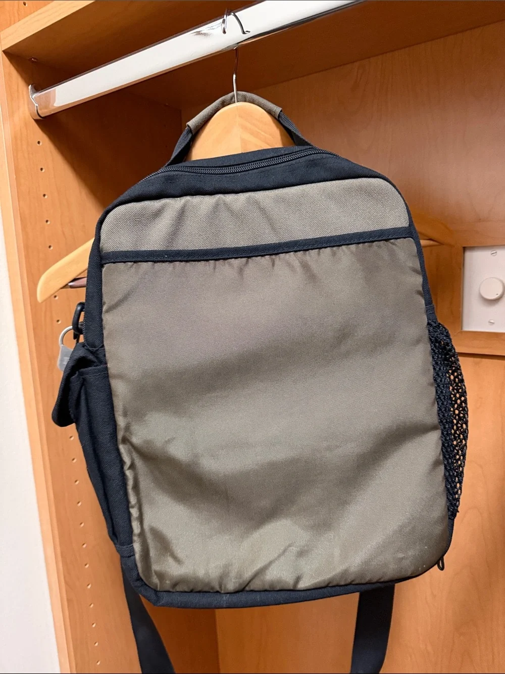 Eddie Bauer Olive and Black Compact Canvas Sling Pack